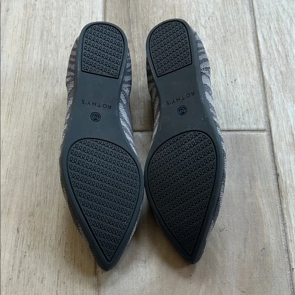 Rothy's Gray Zebra Flats with Blue Accent - Picture 5 of 6